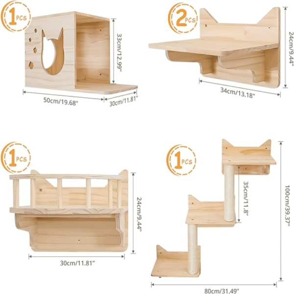 Miuzmore pine cat, juego de 5 muebles - Imagen 3