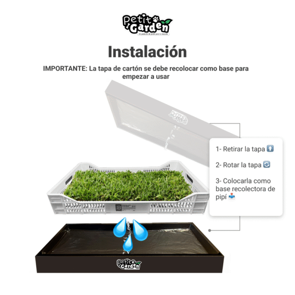 Sanitario de pasto natural con Rejilla de drenaje anti olores petit garden instalacion facil